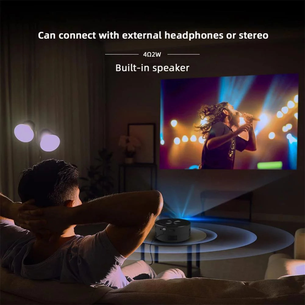 JAHY2TECH YT200 HD Mini Projector with Remote & Data Cable, Black