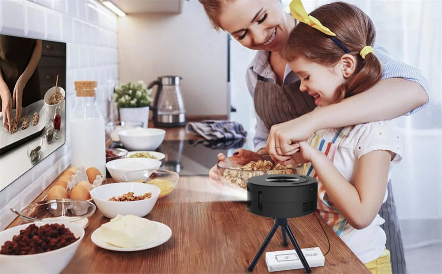 JAHY2TECH YT200 HD Mini Projector with Remote & Data Cable, Black