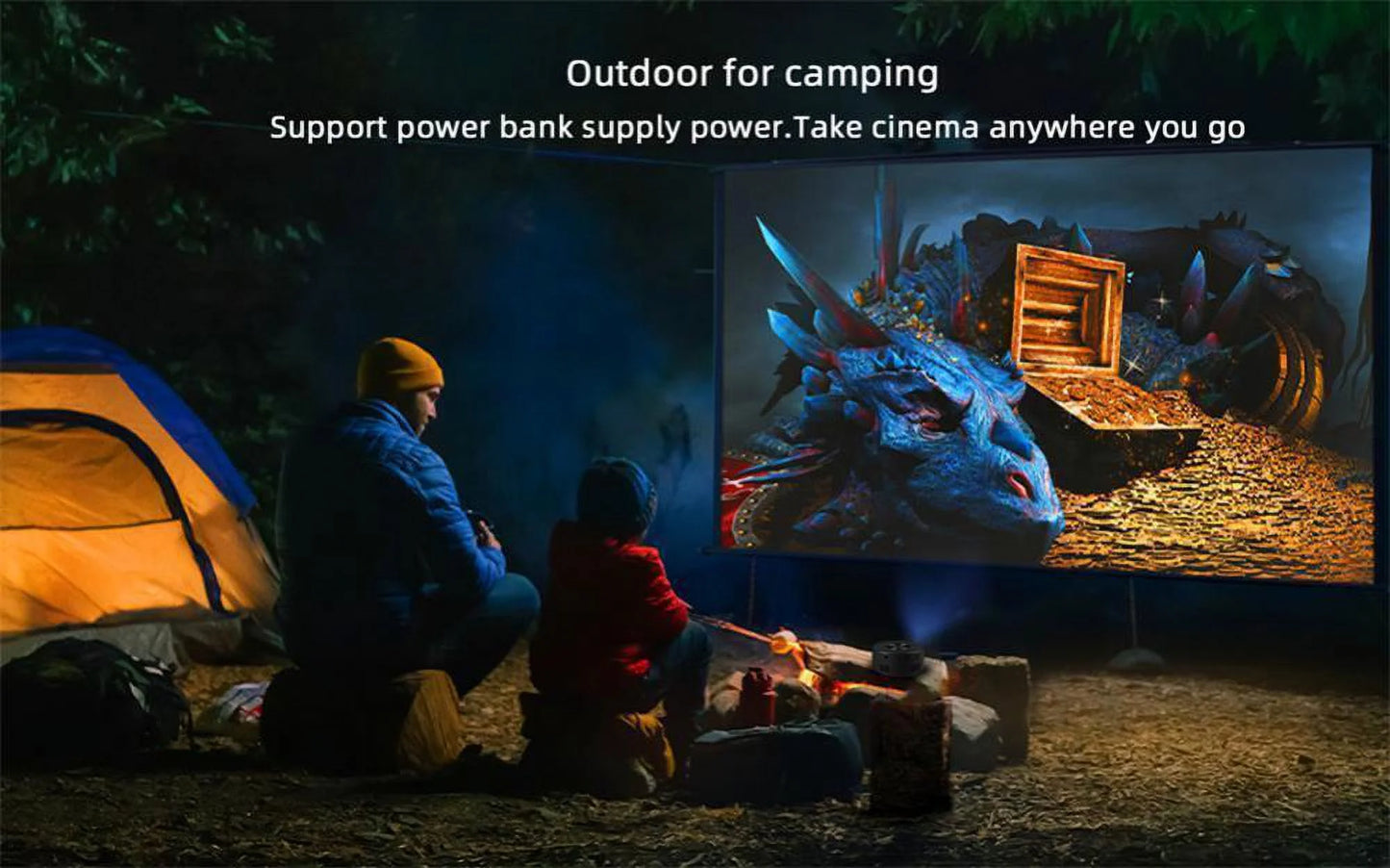 JAHY2TECH YT200 HD Mini Projector with Remote & Data Cable, Black